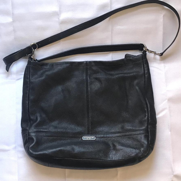 Coach Handbags - Black Coach Leather Hobo Crossbody Purse